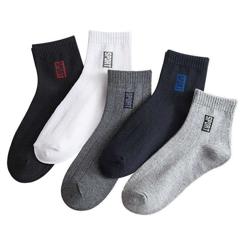 5-Pair Men's Breathable Mid-Tube Sock Set