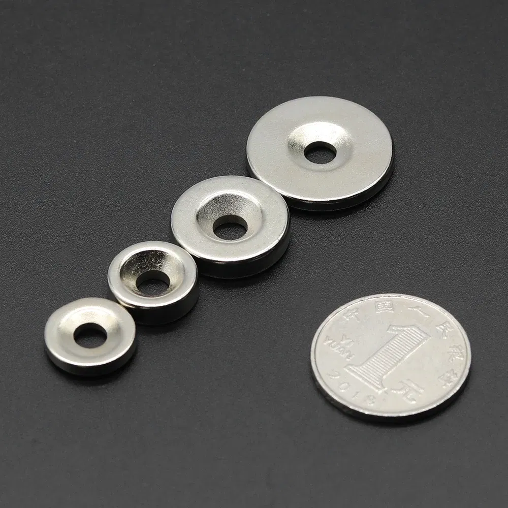 Color: Silver, Size: 1M - Round Magnet 8/10/12/15/20/25/30mm x Hole3/4/5/6mm Neodymium Magnet N35 Permanent NdFeB Super Strong Powerful Magnets With hole