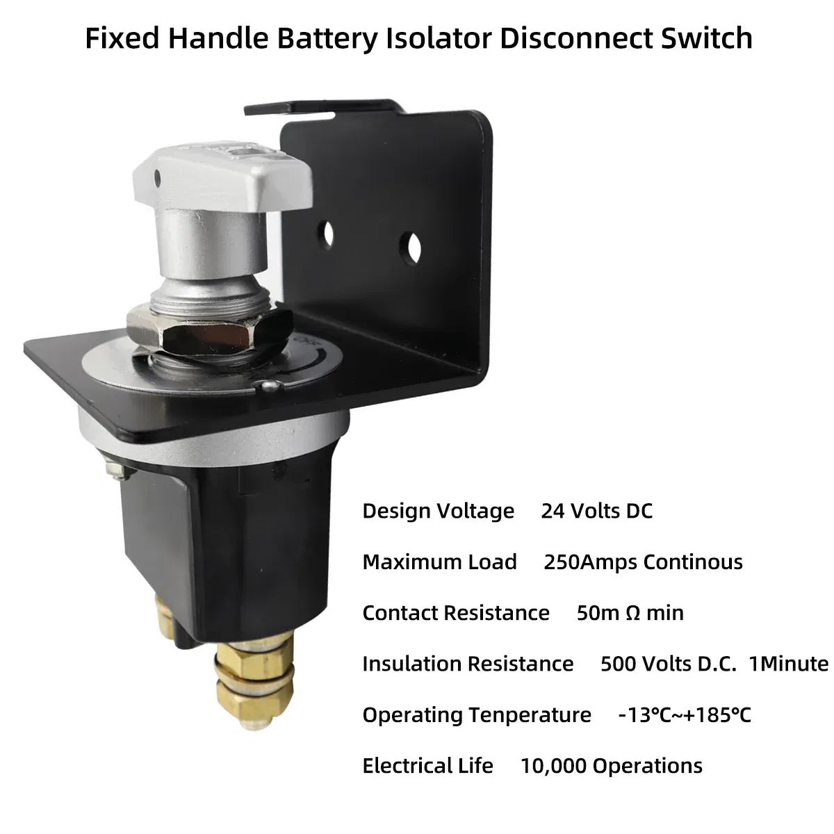 Color: WHITE - 1500A Heavy Duty Battery Switch Battery Fixed Handle Isolator with Lock-Out Plate Fits Polarity Negative for Autos Cars Boat RV