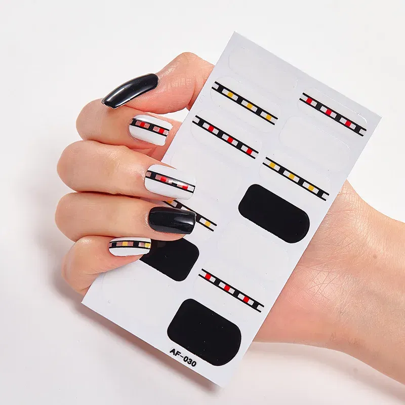 Color: Grey green - Nail Sticker set Self Adhesive Nail Sticker Nail Strips Nailart Sticker Sticker For Nails Foil Nail Art Stickers 2020 Shiny