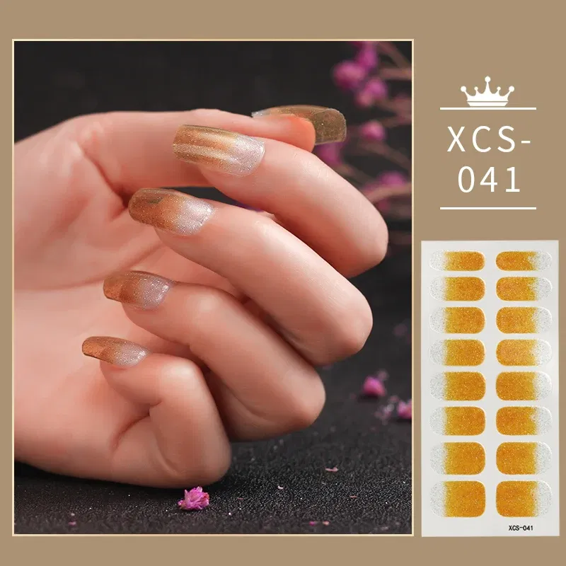 Color: Bronze red - Rose Red Shiny Twinkle Full Cover Nail Stickers Sticker For Nails Self Adhesive Nail Sticker Fashion Nail Stickers Beauty