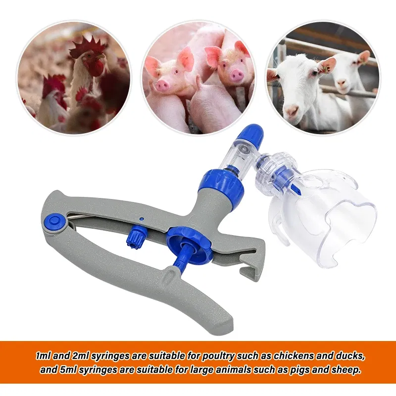 Color: black - 1-10ml Automatic Veterinary Continuous Syringe Animal Injection Adjustable Vaccine for Livestock Pig Cattle Sheep Chicken