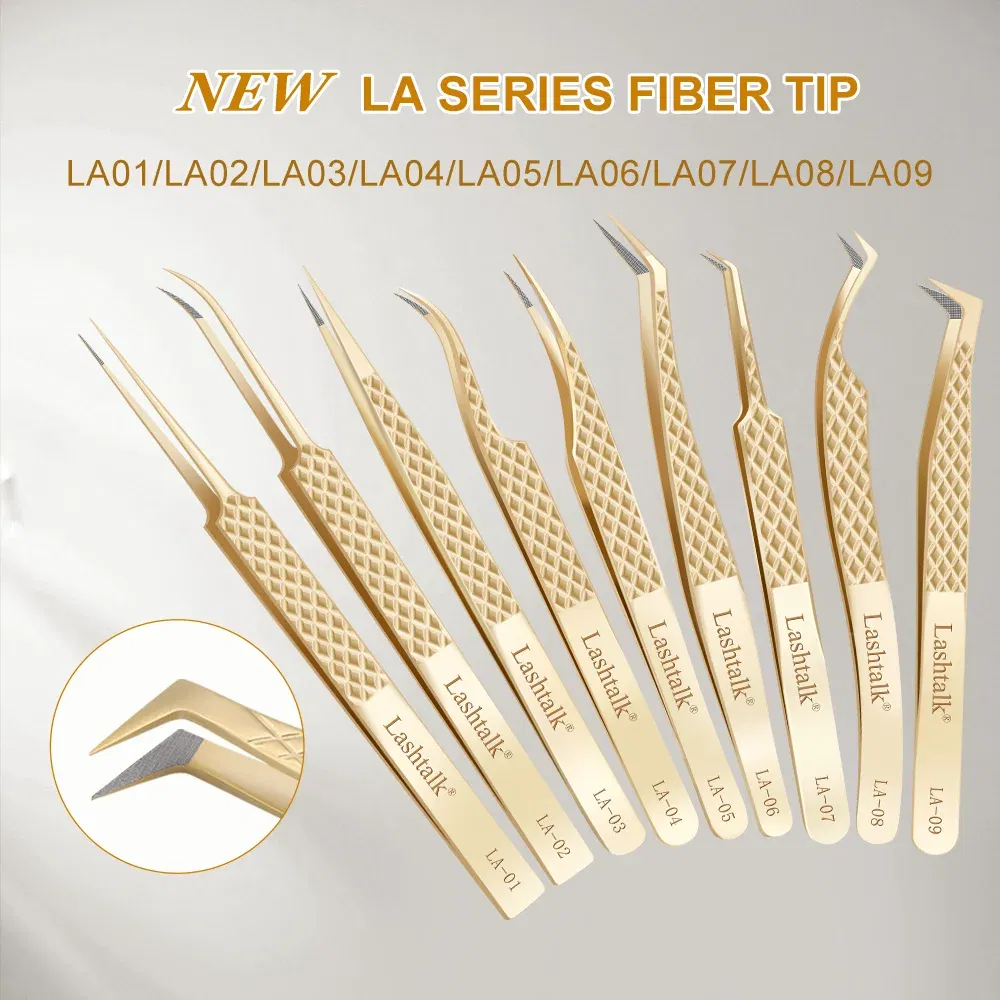 Color: Blue - Lashtalk Eyelash Extension Tweezers Makeup Tools From Nagaraku Stainless Steel Non-magnetic Volume FakeLashes Supplies Accurate