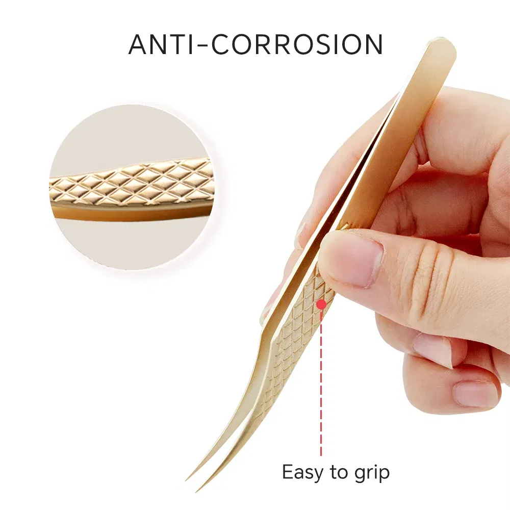 Color: Blue - Lashtalk Eyelash Extension Tweezers Makeup Tools From Nagaraku Stainless Steel Non-magnetic Volume FakeLashes Supplies Accurate