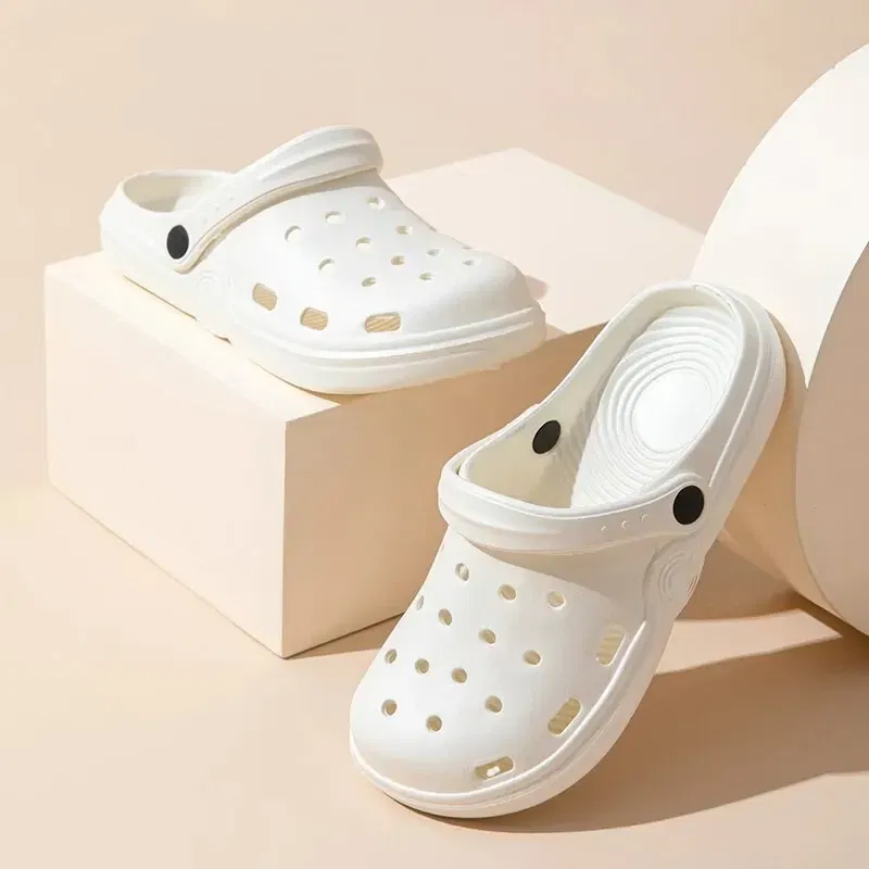 Shoe Size: 38, Color: Pink - Dongdong Shoes Women's New Trendy Summer Thick Sole Increase Anti Slip Fashion Work Beach Baotou Slippery Sandals Zyt2354
