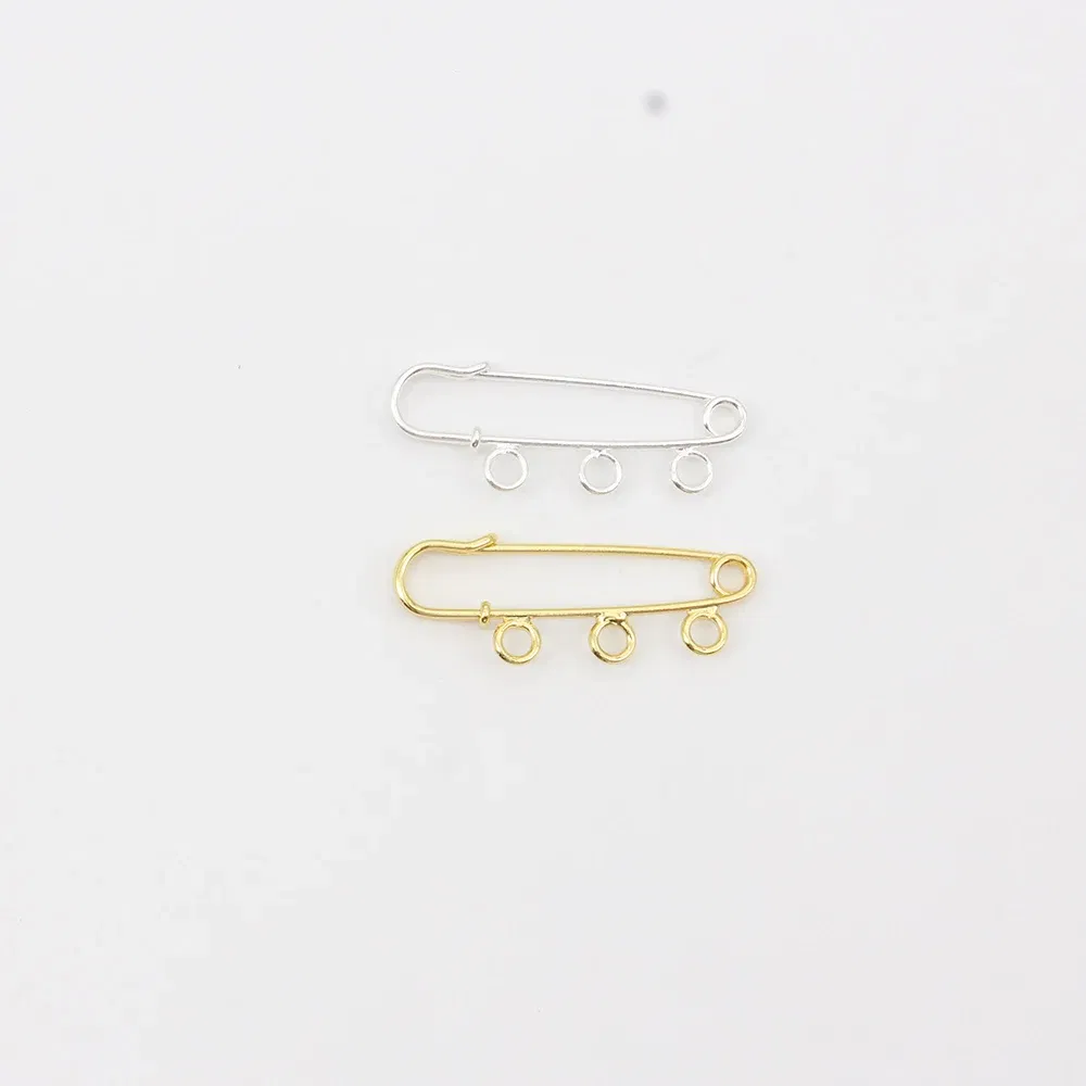 4cm 5cm 8cm 5pcs /lot Plain Gold Plated Kilt Pins DIY Craft Muslim Islam Baby Safety Pin With Loops  For Kids