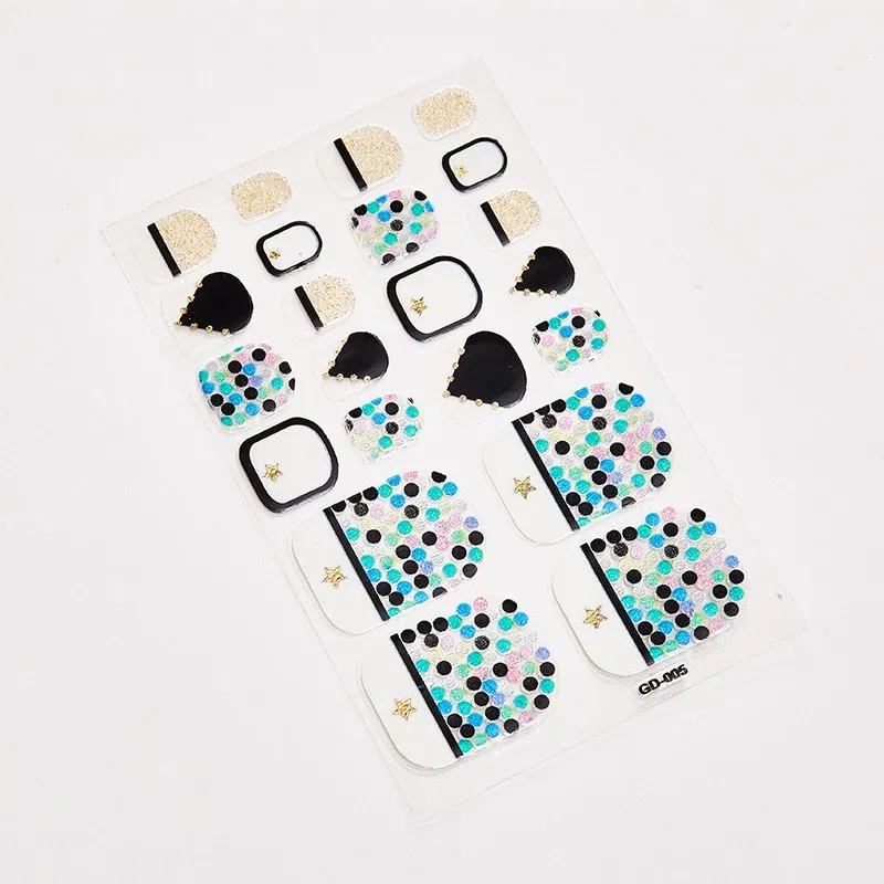 Color: army green - 22 Tips/Sheet Women Salon Fashion Nail Stickers Designed Full Beauty Full Cover Nail Stickers Novidades Nails Sticker Designer