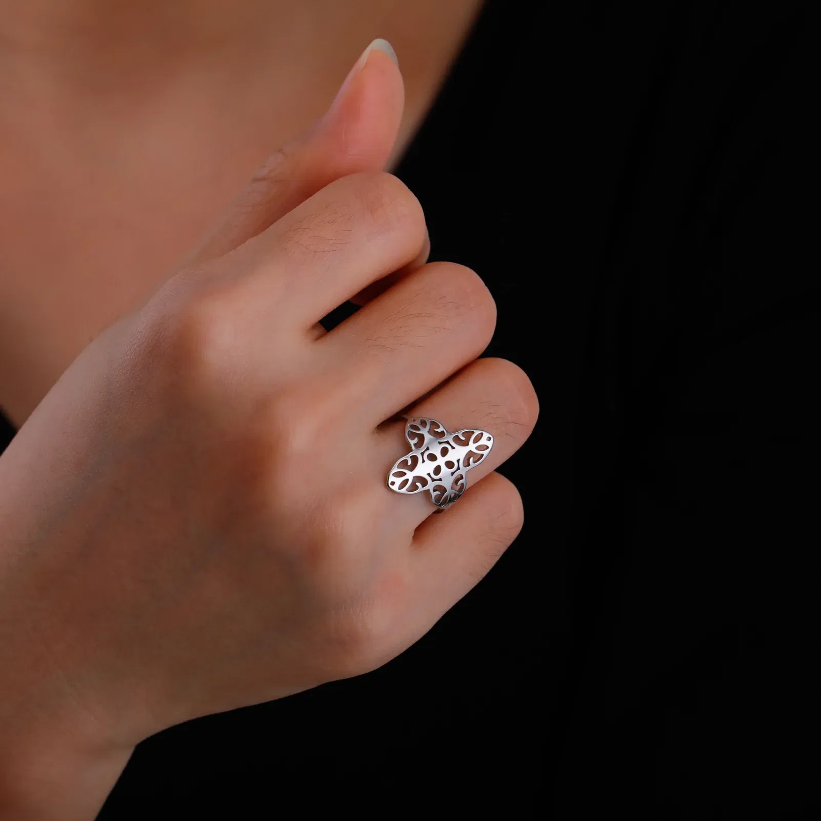 Main Stone Color: Gold, Ring Size: 7 - Skyrim Filigree Ring Stainless Steel Gold Color Elegant Finger Rings Women Bohemian Jewelry Wedding Band Gift Wholesale