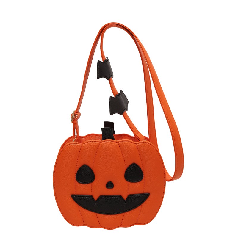 Halloween Pumpkin & Bat Crossbody Bag