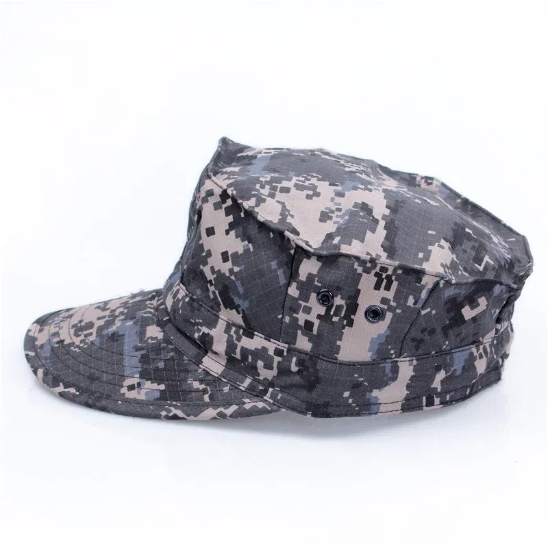 Color: Red - Classic men's military cap Men's women's fitted flat top baseball cap Army camo sun hat Outdoor sports fishing ride