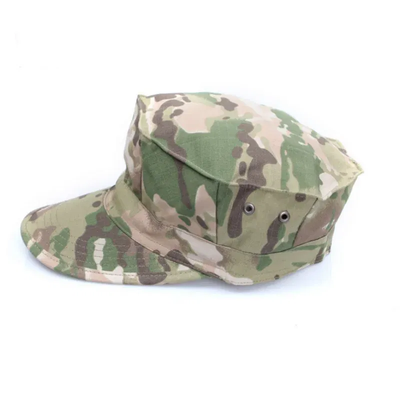 Color: Red - Classic men's military cap Men's women's fitted flat top baseball cap Army camo sun hat Outdoor sports fishing ride