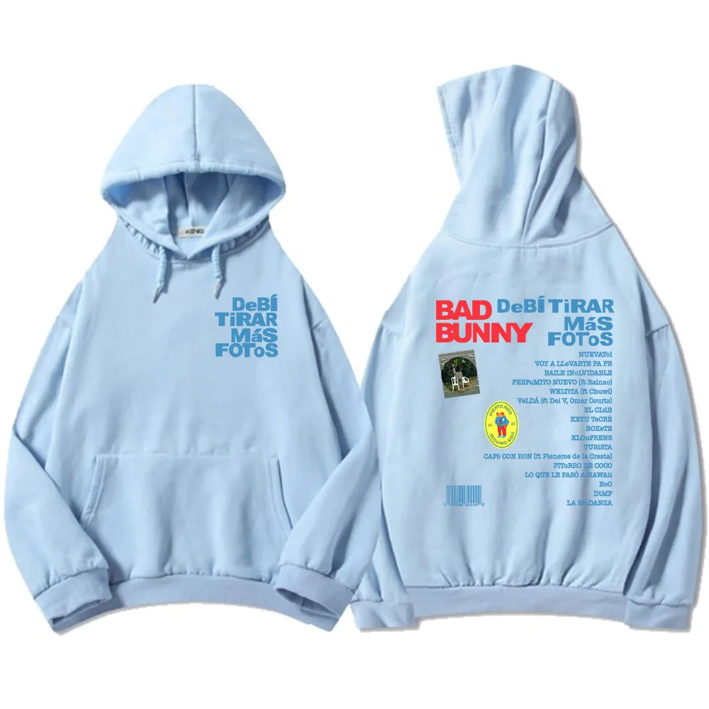 Color: Gold, Size: XS - Unisex Streetwear Bad Bunny DTMF Hoodies 2025 New Album Deb? Tirar Más Fotos Printing Sweatshirts Winter Comfortable Male Hoodie