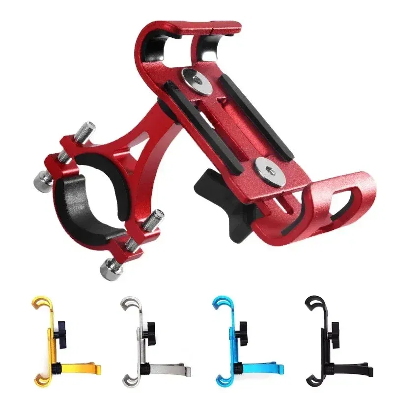 Color: green - 360 Rotate Metal Motorcycle Bicycle Phone Holder Aluminum Alloy Anti-slip Bracket Support GPS Clip Bike Phone Stand for iPhone