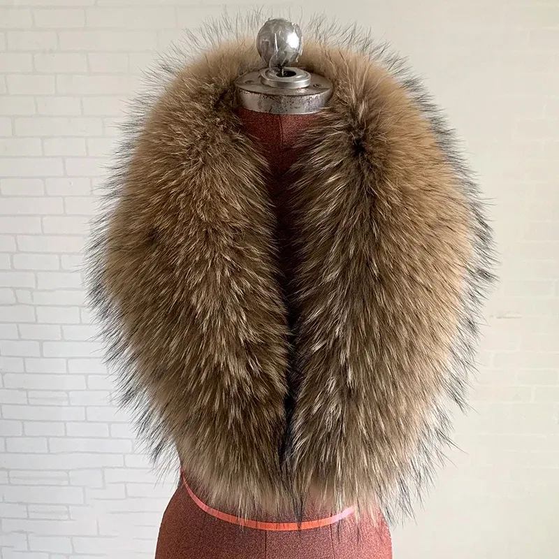Color: Emerald Green, Size: S - 100% Natural Real Fox Fur Collar For Women Men Coat Jacket Fur Scarf Winter Extra Large Size Neck Warmer Fur Scarf Shawls Wraps