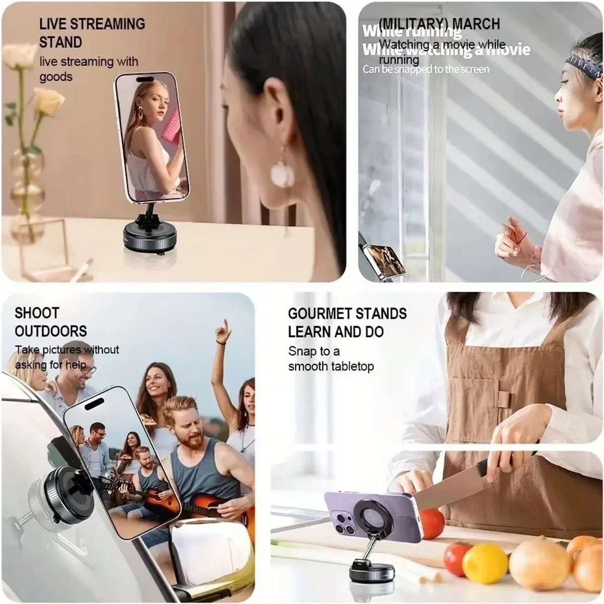 Color: Orange - Car Phone Holder Strong Magnetic Car Phone Mount 360?° Foldable Vacuum Magnetic Phone Holder For GPS All Smartphones For Car Desk