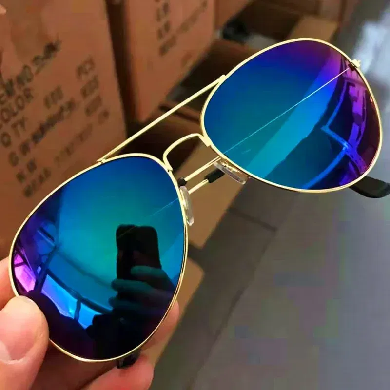 Lenses Color: Red - New Fashion Sunglasses for Women Men Pilot Round Gradient Mirror Wen Outdoor Driving Glasses Oculos О?‡ки Со?»н?µ?‡н?‹?µ Му?¶ски?µ