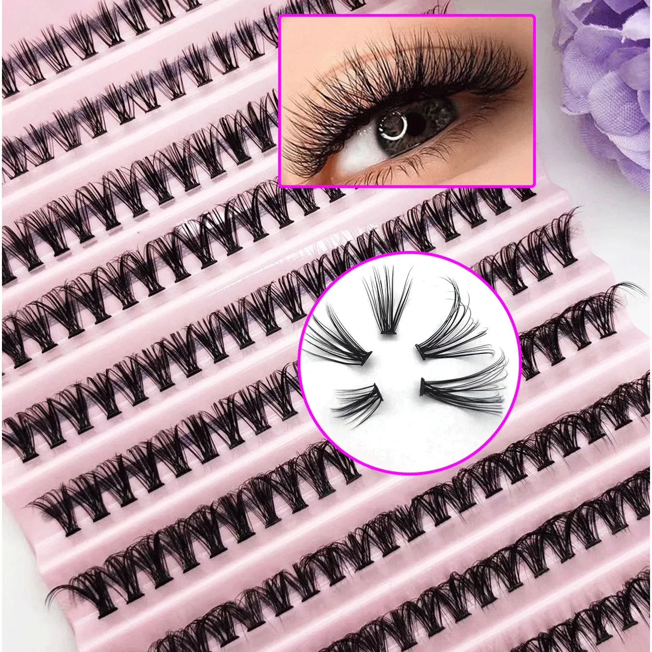 Thickness: 0.07mm, Curl: D, Color: Brushed Slate - DIY Large Capacity Hair, Natural and Thick Style, 30P/40P Can Be Matched at Will
