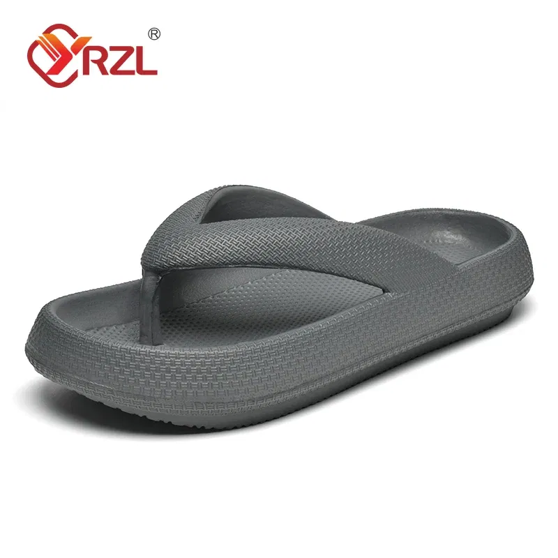Color: Green, Shoe Size: 40 - YRZL Flip Flops Men Soft Sole Platform 2024 Summer Beach Non Slip Women Slippers Coulple Thick Sole Bathroom Slides Sandals