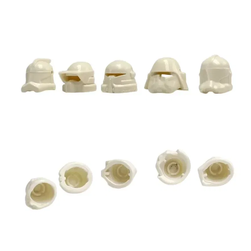 Color: WHITE - 1Pcs Star Wars Clone Trooper Helmet Building Block Mini Action Figure Toys