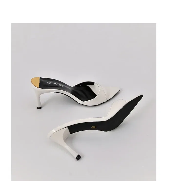 Color: black, Shoe Size: 36 - Pointed Stiletto Heels Women Pumps Patent Leather 2024 Summer Designer Mule Sandals Elegant Sexy Office High Heels Women Shoes