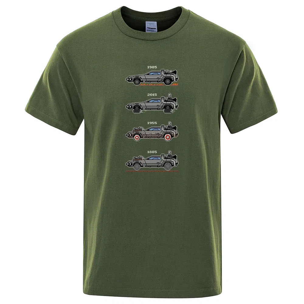 Color: Brown, Size: XL - Retro Style Back To The Future Print Funny Tshirts Men Women Cotton T-Shirts Oversized Loose Tee Clothes Harajuku O-Neck Tops