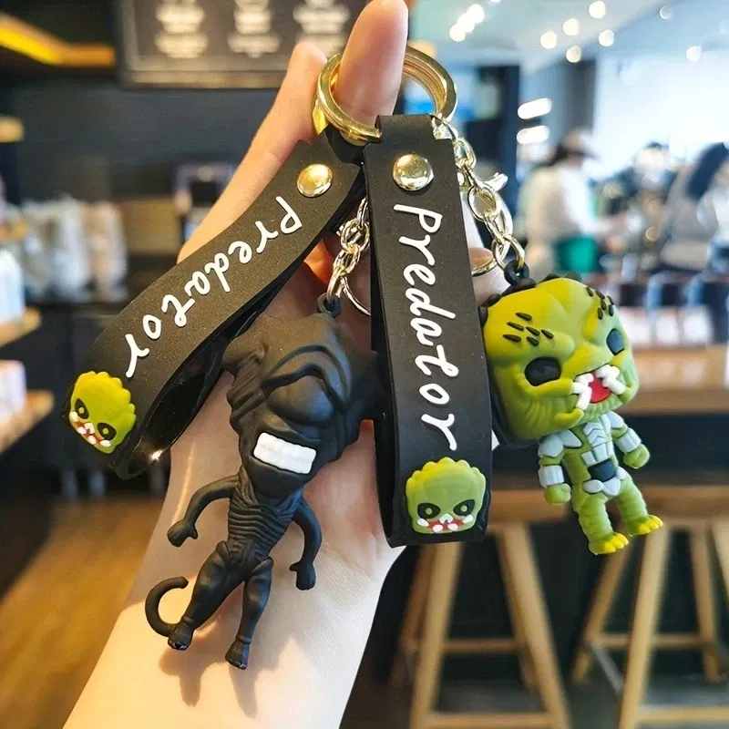 Color: Ivory, Ships From: CHINA - Cartoon Wednesday Addams Silicone Keychain Pendant Car Backpack Bag Keyring 3D Doll Unisex Women Men Gifts Key Chain