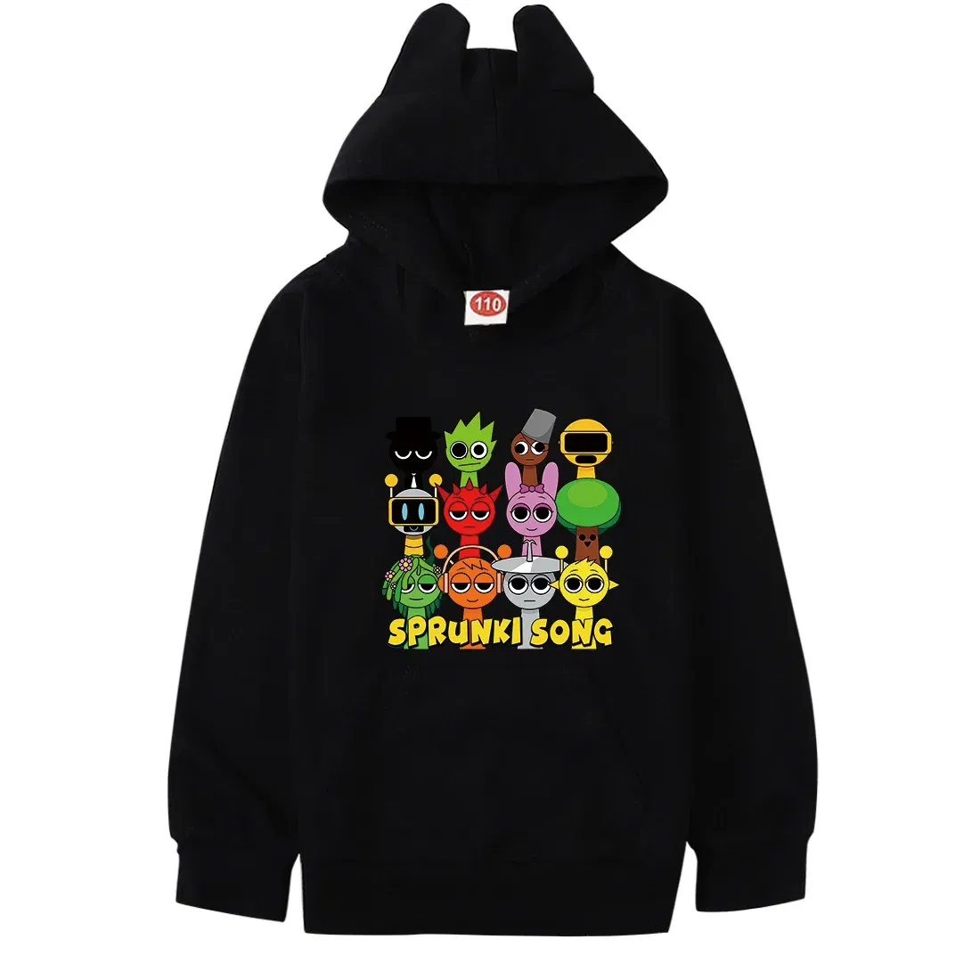 Color: Ivory, Kid Size: 3T - Sprunki Hoodie Kids Game Incredibox Clothes Baby Girls Cartoon Hooded Sweatshirt Teen Boys Spring Fall Sweater Children Clothing