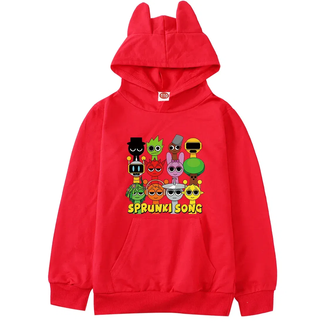 Color: Ivory, Kid Size: 3T - Sprunki Hoodie Kids Game Incredibox Clothes Baby Girls Cartoon Hooded Sweatshirt Teen Boys Spring Fall Sweater Children Clothing