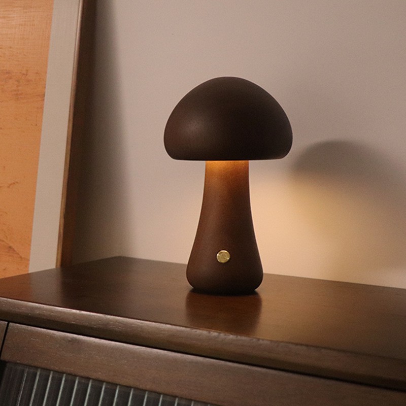 GlowMush Wooden Mushroom LED Night Light
