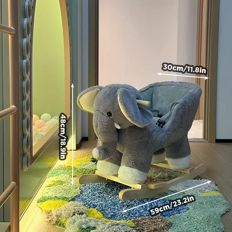 Elephant-Themed Wooden Rocking Horse - Choose Your Style, Perfect for Riding & Sitting, Ideal Birthday Gift for Youngsters and Youngsters