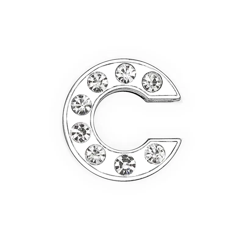 Color: green - Rhinestone Slide Letter Charms For Jewelry Making Women Bracelet 8mm Alphabet A-Z Pet Collar Necklace DIY Accessories Gift