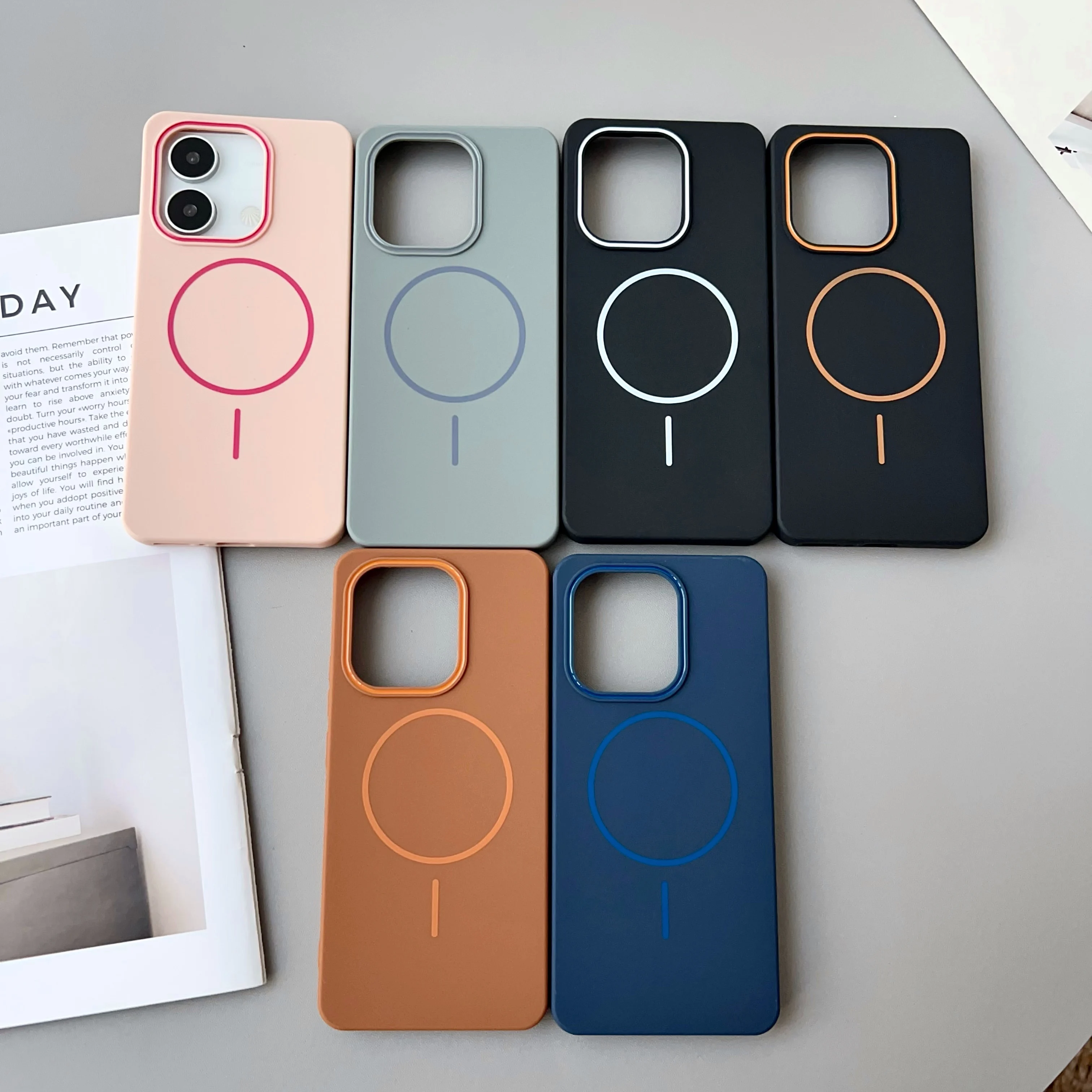 Color: Clear, Compatibility by Model: Redmi Note 14 Pro 4G (Global) - NEW For Redmi Note 14 13 Pro A4 A5 4G 5G skin sensitive original thin circle magnetic solid color phone protective case