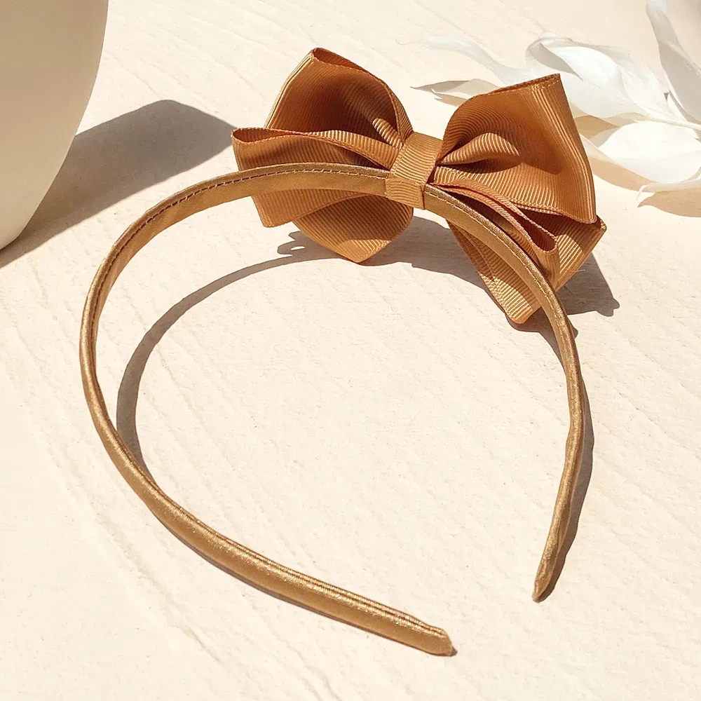 Color: Light Grey - 1 Piece Ribbon Handmade Hair Bows Hairbands for Baby Girls 20 Colors Cute Bowknot Solid Headband Headwear Baby Hair Accessories