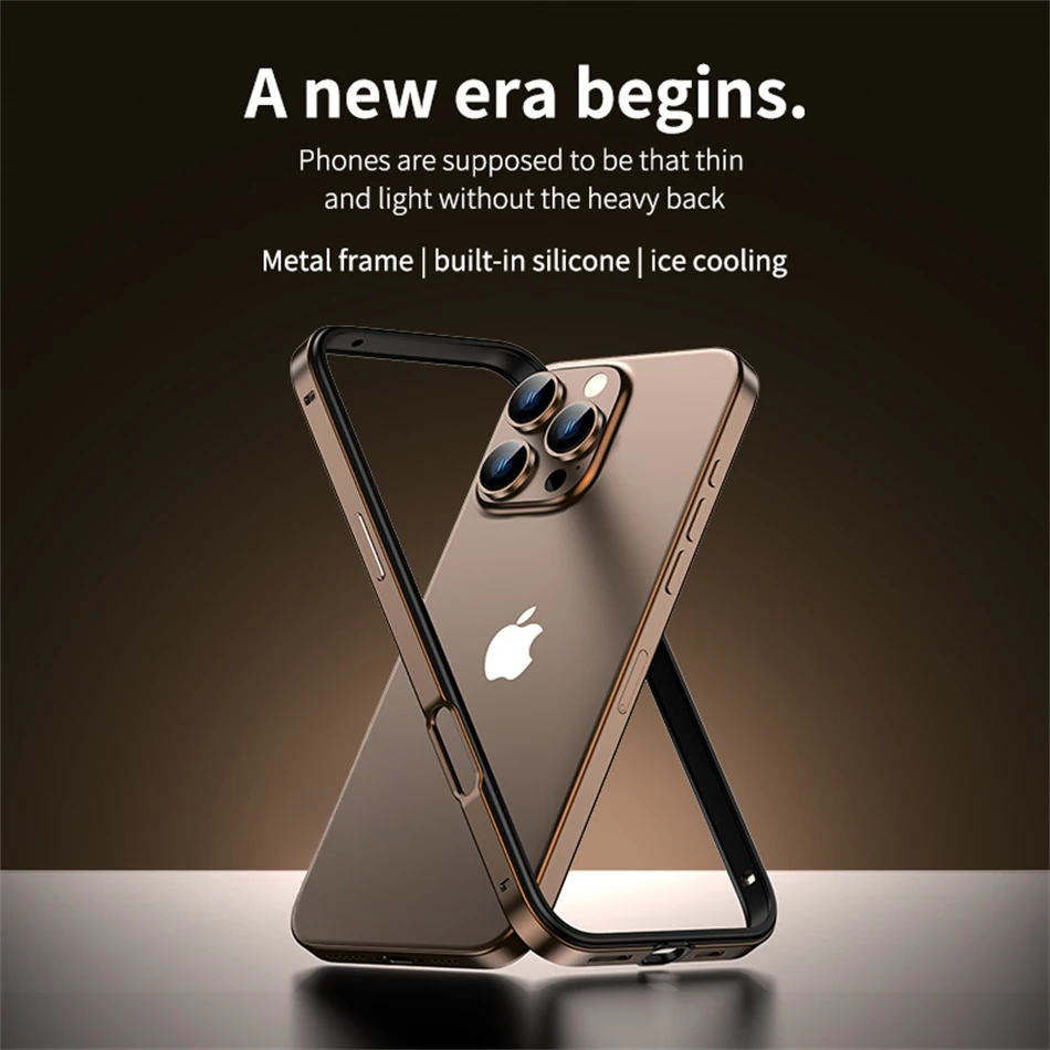 Color: Clear, Material: Microfiber - Titanium Metal Frame Bumper Shockproof Case for IPhone 16 15 Pro Max Plus 5G for Apple Solid Colour Protection Phone Cover