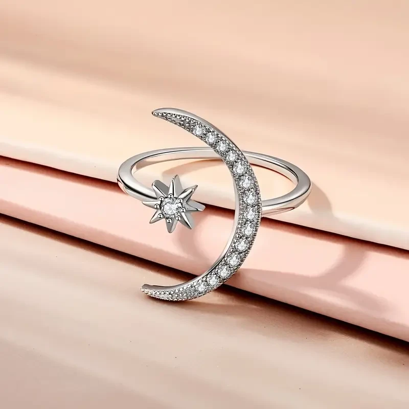 1pc Chic Moon & Sun Cuff Ring