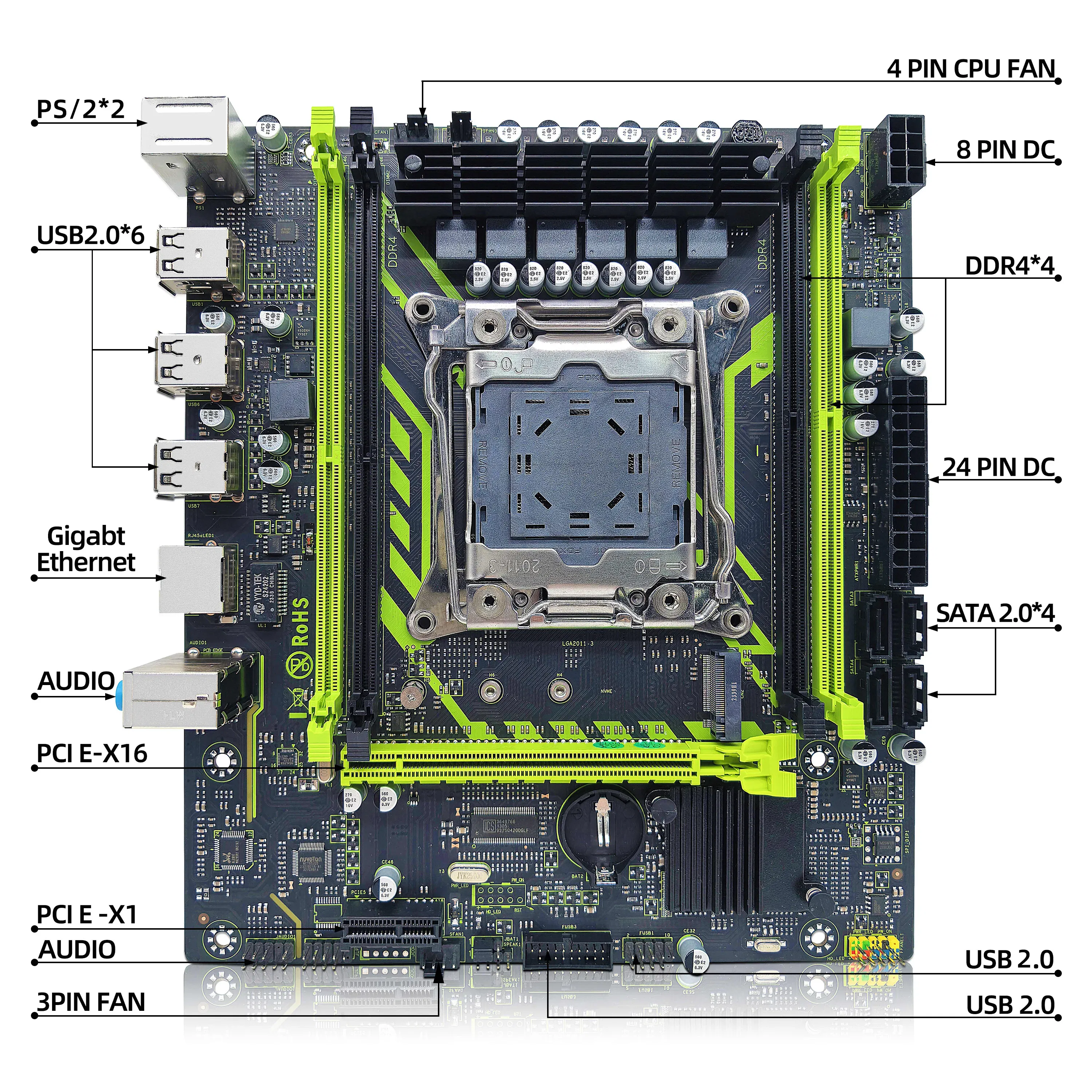 Color: Red, Ships From: CHINA - To ZSUS X99-8D4 Motherboard Set Kit With LGA2011-3 Xeon E5 2650 V4 CPU DDR4 16GB (1*16GB) 2133MHZ RAM Memory NVME M.2 SATA