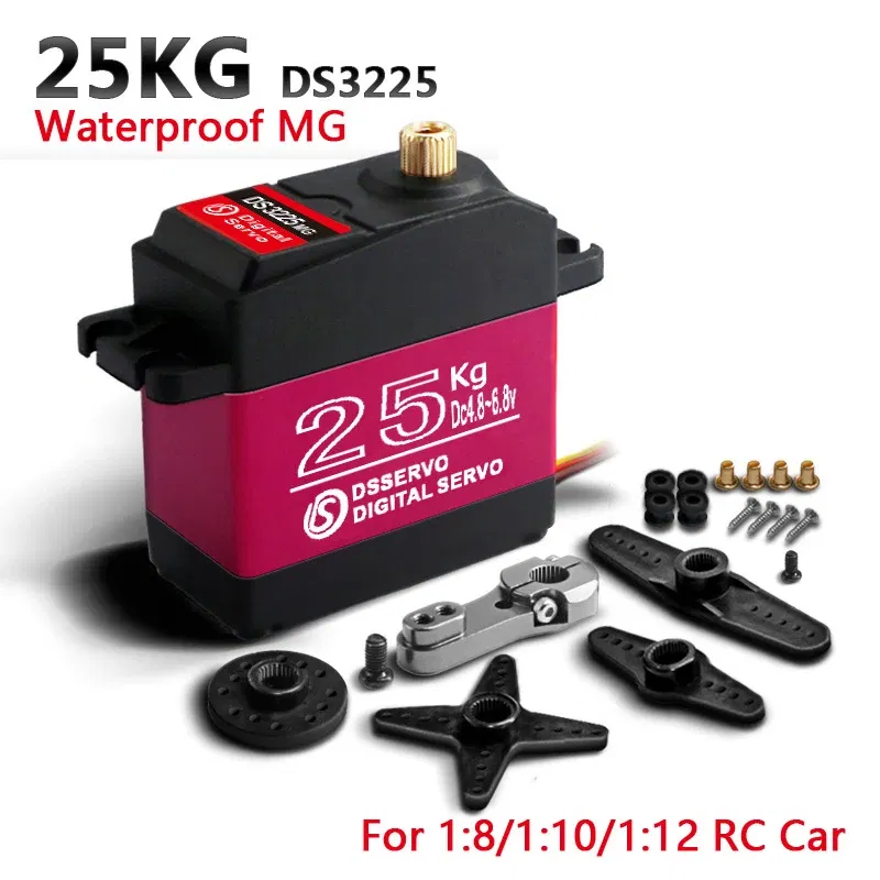 Color: Red - 4X Waterproof Servo 20Kg 25Kg 30Kg 35Kg 40Kg High Speed servo Pro Metal Gear Digital Servo Baja Servo For 1/8 1/10 Scale RC Cars