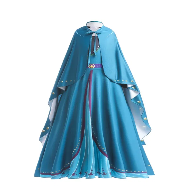 Kid Size: 13, Color: SKY BLUE - Disney Frozen Anna Elsa Girls Princess Dresses Mesh Sequin Dress Kids Cosplay Snow Queen Costumes Carnival Birthday Party Gowns
