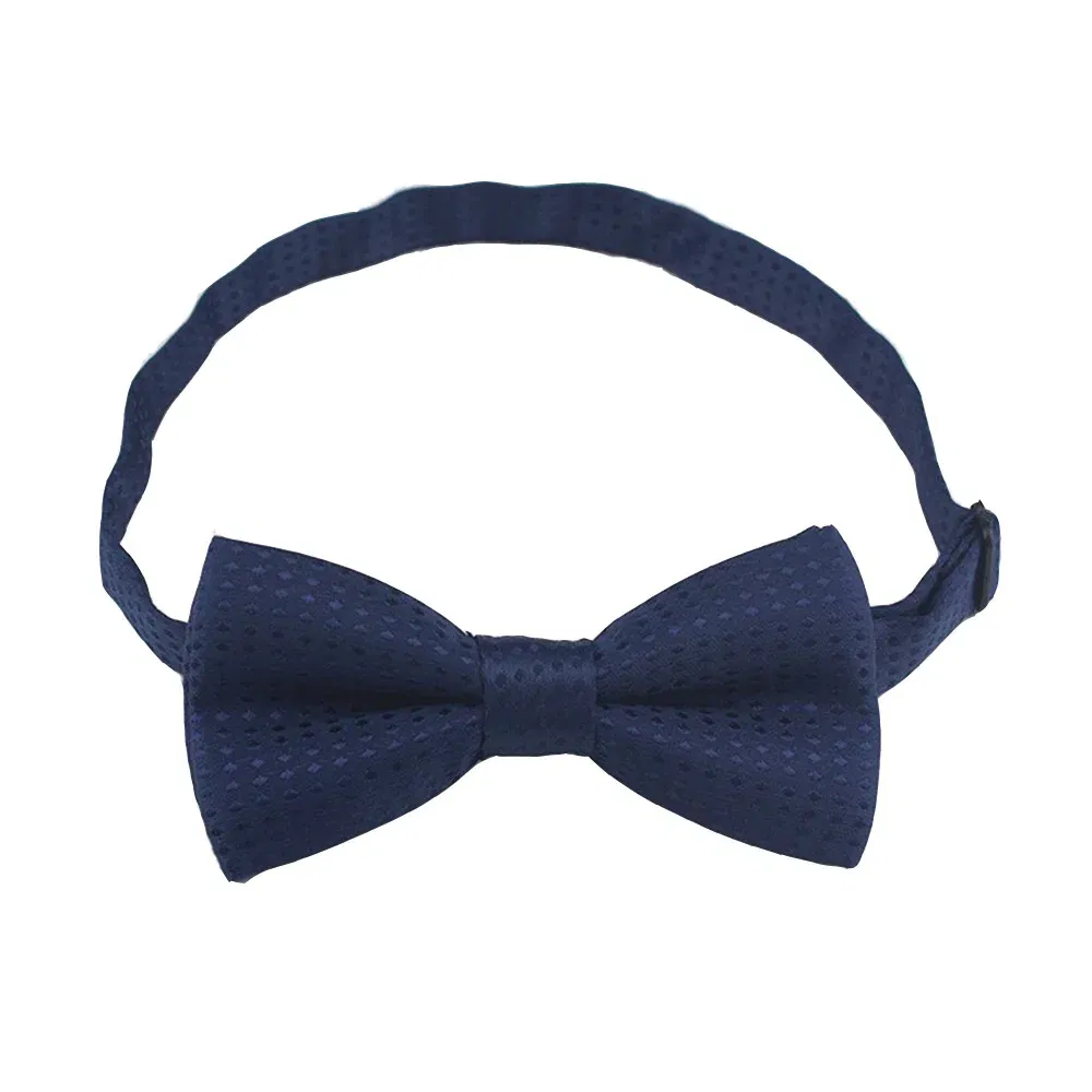 Color: GRAY - Korean Formal Dress Dots Bow Ties For Kids Business Bowknot Bridegroom Best Man Bowties Polka Dot Butterfly Cute Neckties Gift