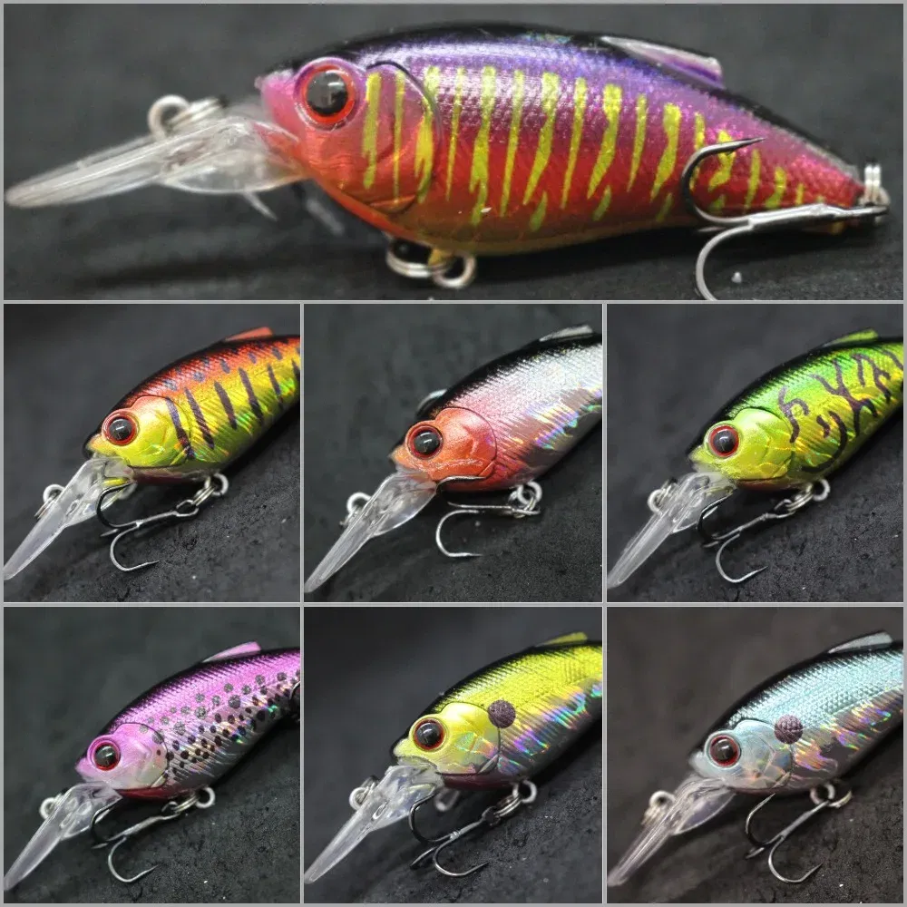 Color: Blue - wLure Fishing Lure Wobbler 9.4g 7cm Loud Rattling Weight Transfer to Make Longer Casting 2 #6 Treble Hooks ABS Construction C647