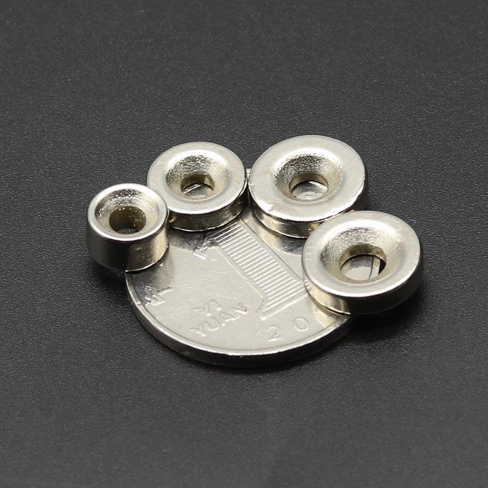 Color: grey, Size: 2m - Round Magnet 8/10/12/15/20/25/30mm x Hole3/4/5/6mm Neodymium Magnet N35 Permanent NdFeB Super Strong Powerful Magnets With hole