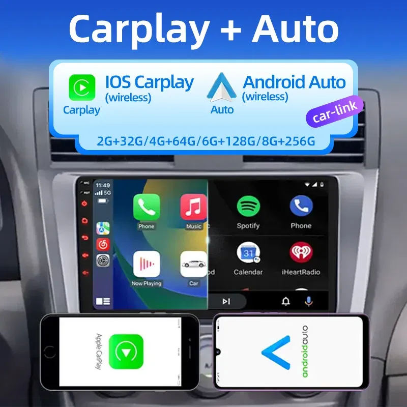 Color: Red, Ships From: Poland - 2 din 7 9 10 inch Car play Android Radio Multimedia CarPlay Android Auto 2 din stereo receiver Player 2DIN GPS 4 8 Core 4G 64G