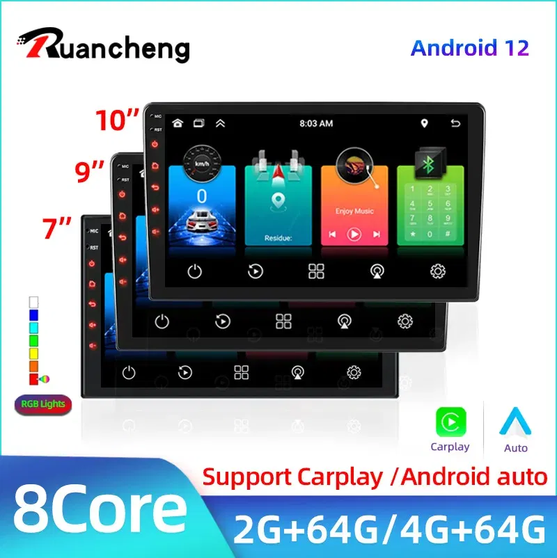 Color: Red, Ships From: Poland - 2 din 7 9 10 inch Car play Android Radio Multimedia CarPlay Android Auto 2 din stereo receiver Player 2DIN GPS 4 8 Core 4G 64G