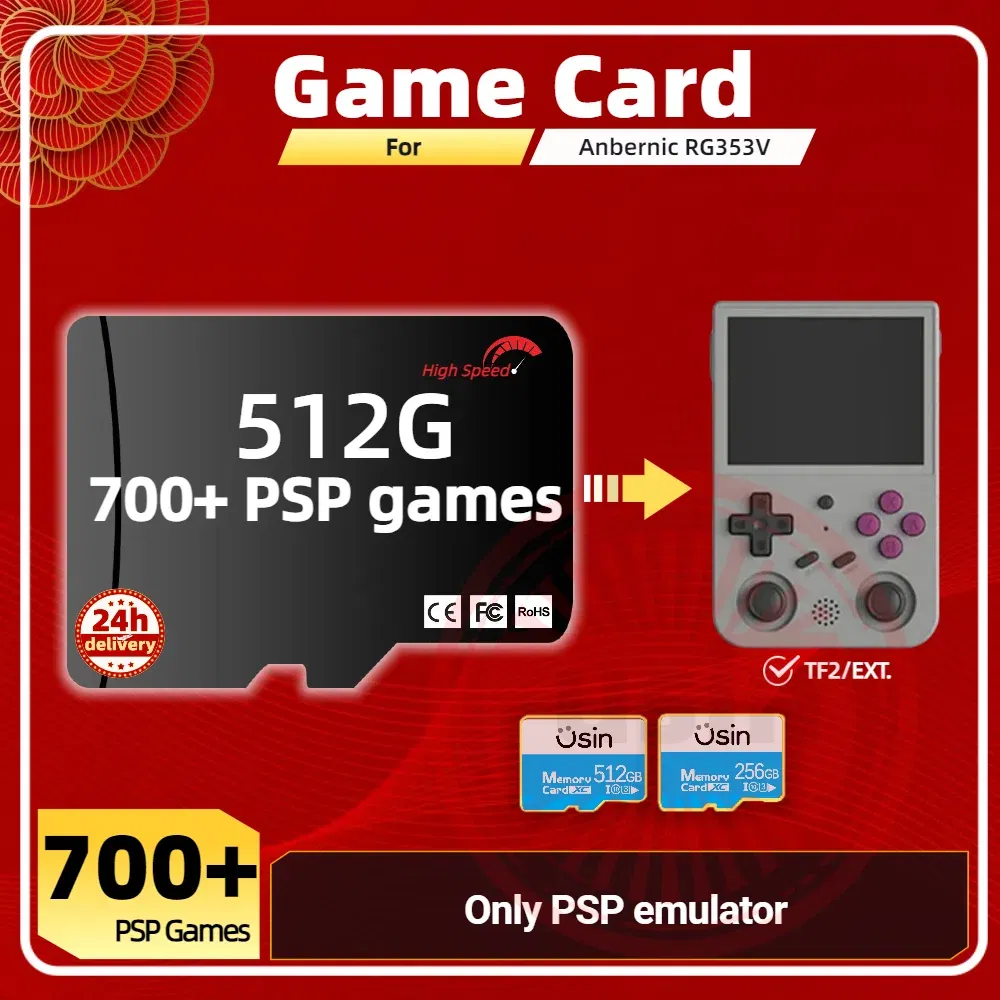 Color: Dark blue, Ships From: CHINA - Game Card For Anbernic RG353V RG353VS Memory TF Plug&Play Pre-install Retro Games PSP PS1 SD portable High Speed Card 1Tb 512G