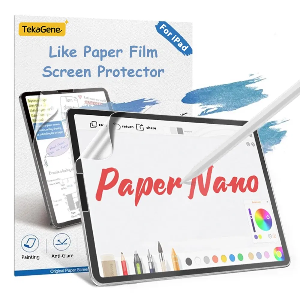 Color: black - Like Paper Film Screen Protector For iPad Air 13 11 5 4 3 M2 M4 2024 Pro 12.9 12 9 10th 9th 8th 7th Generation Mini 6 Matte Film