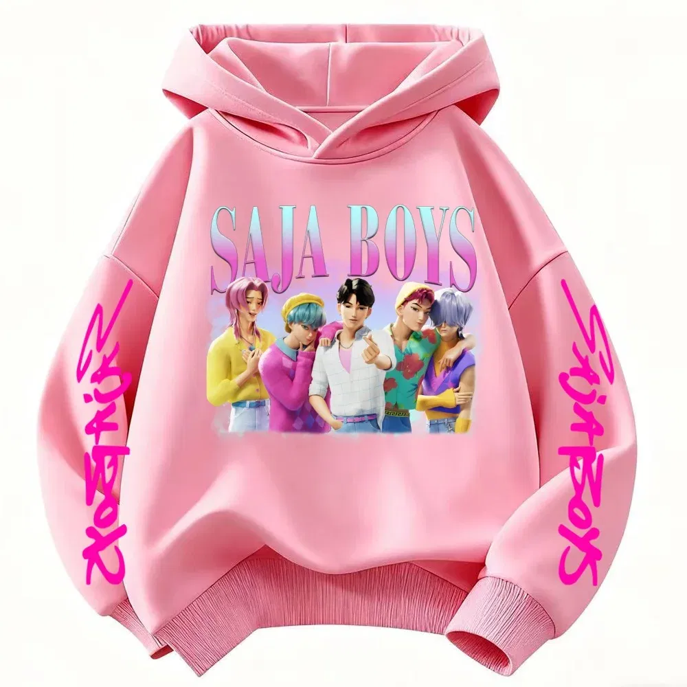 Color: Beige, Kid Size: 5 - k-pop sajaboys Christmas Kpop Witch Hunt Group Autumn/Winter Cartoon Hoodie Set for Boys, Girls & Kids ?»?