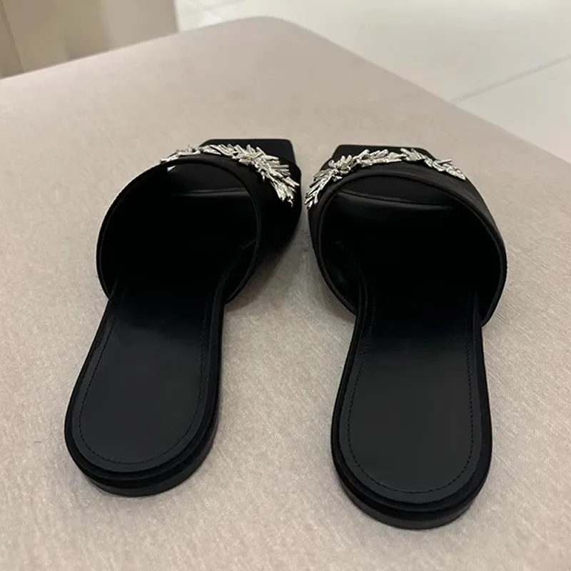 Color: black, Shoe Size: 38 - Women's Summer Shoes Natural Sude Sandals Ladies Genuine Leather Green Black Sandals Fashion Women's Shoes Outer Wear Slippers
