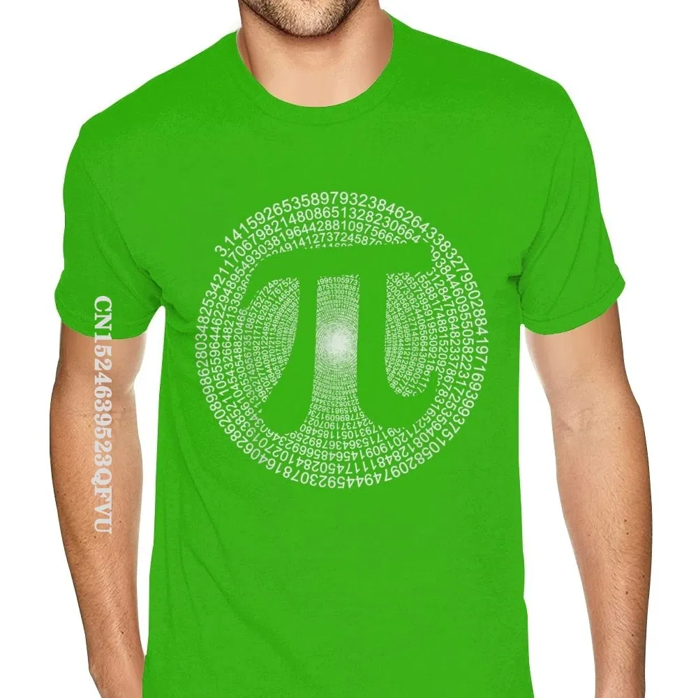 Color: green, Size: XXXL - Classic Pi T Shirt 3,14 Pi Number Symbol Math Science Gift Tee Shirts For Men Make Your Own Soft Cotton HipHop Print Tee