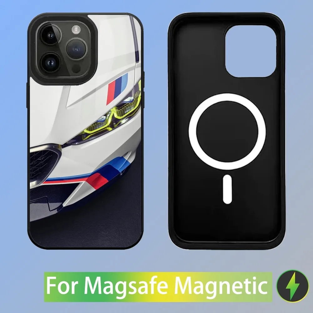 Color: black, Material: EVA - Cool Sport Car B-BMW Phone Case For iPhone 16,15,14,13,12,11,Plus,Pro,Max Mini Magsafe Magnetic Wireless Charging