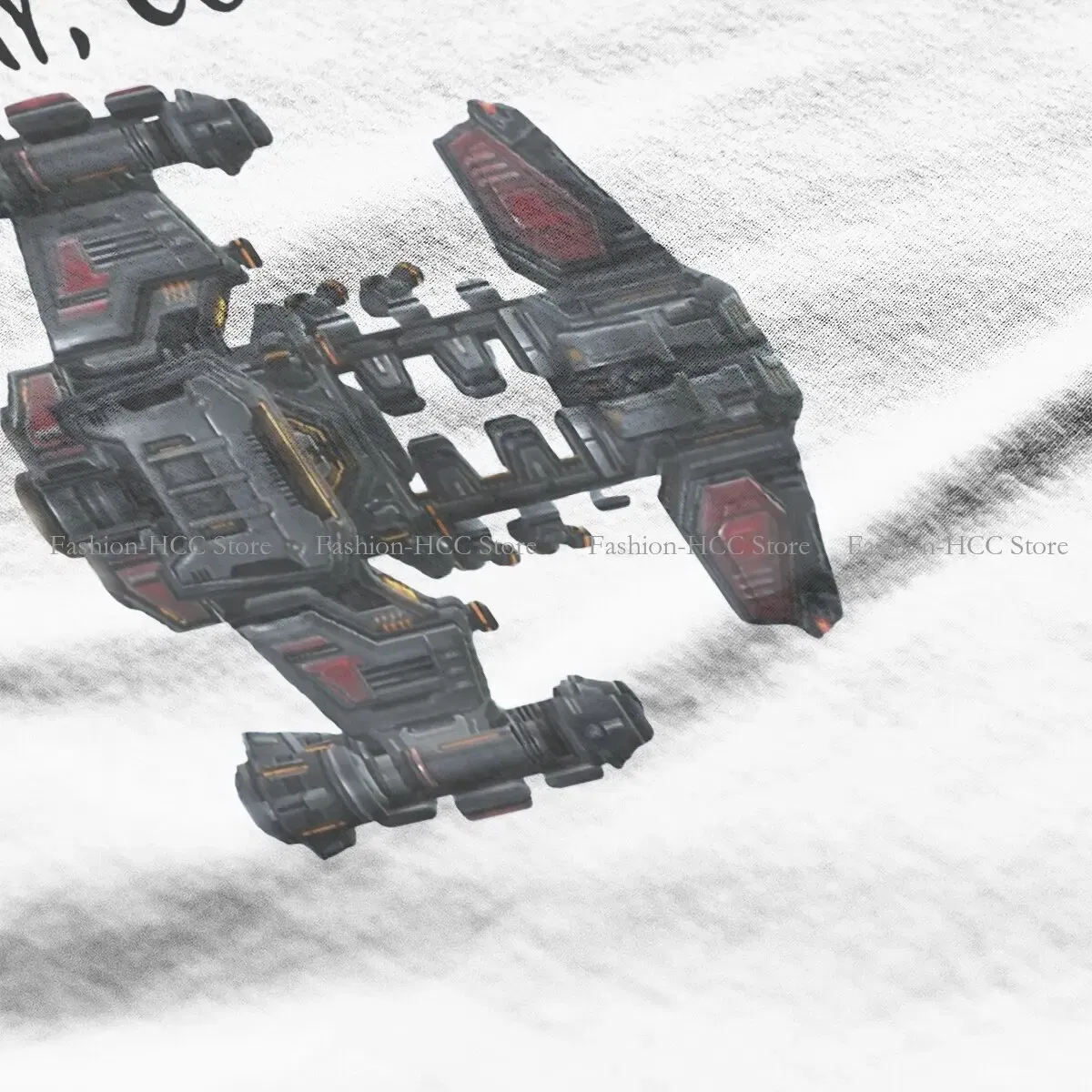 Color: WHITE, Size: L - StarCraft Military Science Game Polyester TShirts Battlecruiser Personalize Homme T Shirt Hipster Tops